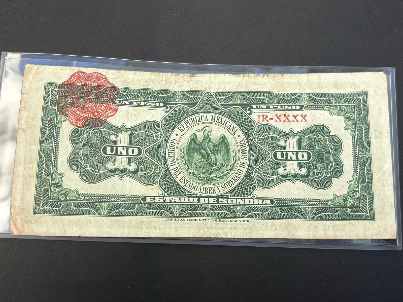 🇲🇽 1915 Mexico Sonora 1 Peso Note — Circulated 🔥 Mexican Revolution