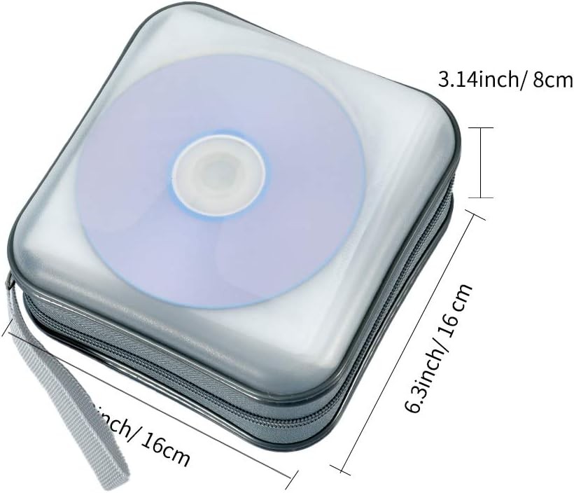 CD Case, CD/DVD Case Wallet 40 Capacity Protective VCD Storage White