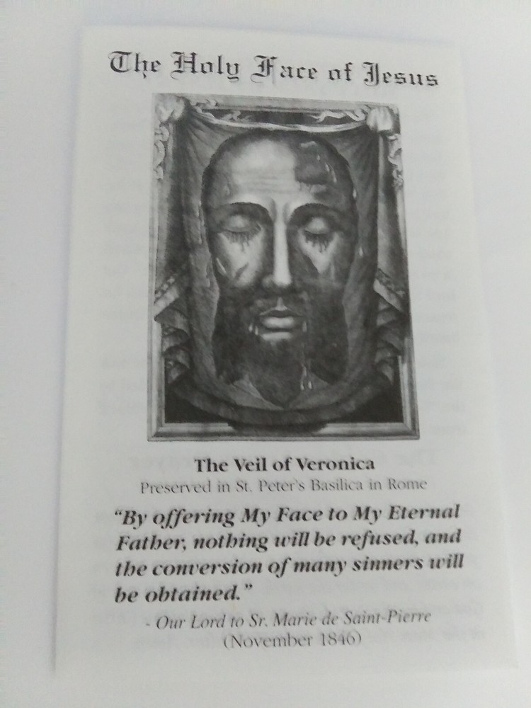 Holy Face of Jesus Medal Shroud of Turin Nobiscum Domine + prayer card booklet