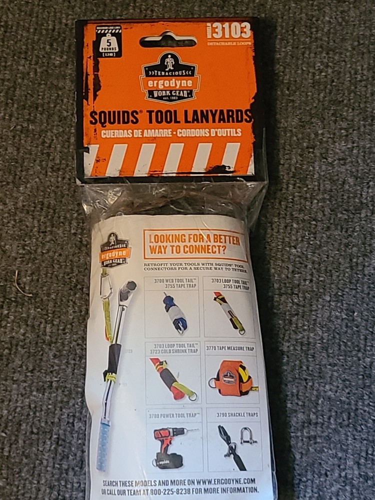 Ergodyne Squids Tool Lanyards 3103 New 3 Per Pack