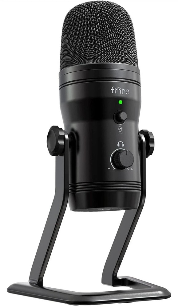 FIFINE USB Studio Recording Microphone Computer Podcast Mic for PC, PS4