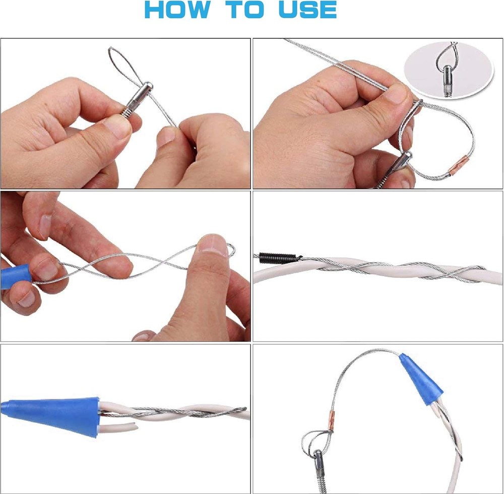 65 Feet Fish Tape Wire Puller Through Wall, Electrical Pull 65