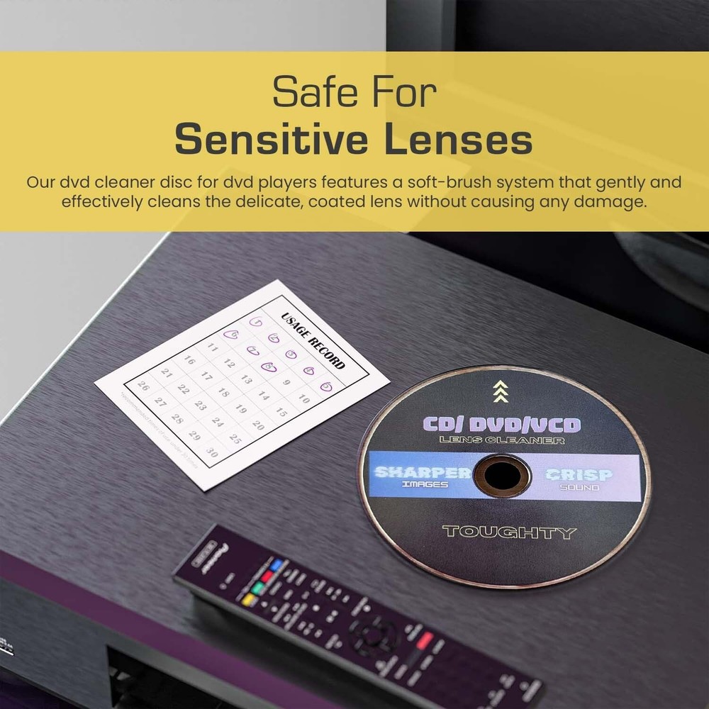CD Disc Cleaner Lens Solution for Player, DVD Player & VCD – Safe Brush...