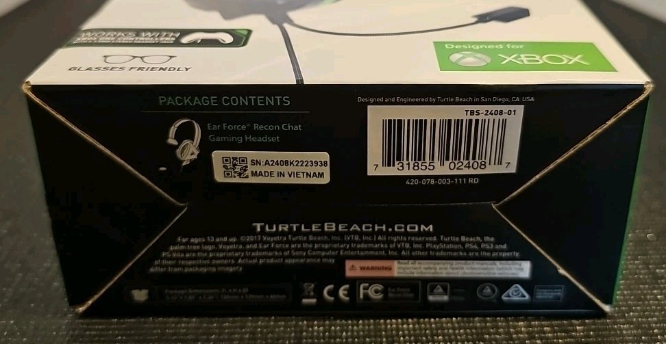 Turtle Beach Ear Force Recon Chat Audio Gaming Headset Xbox One Adjustable
