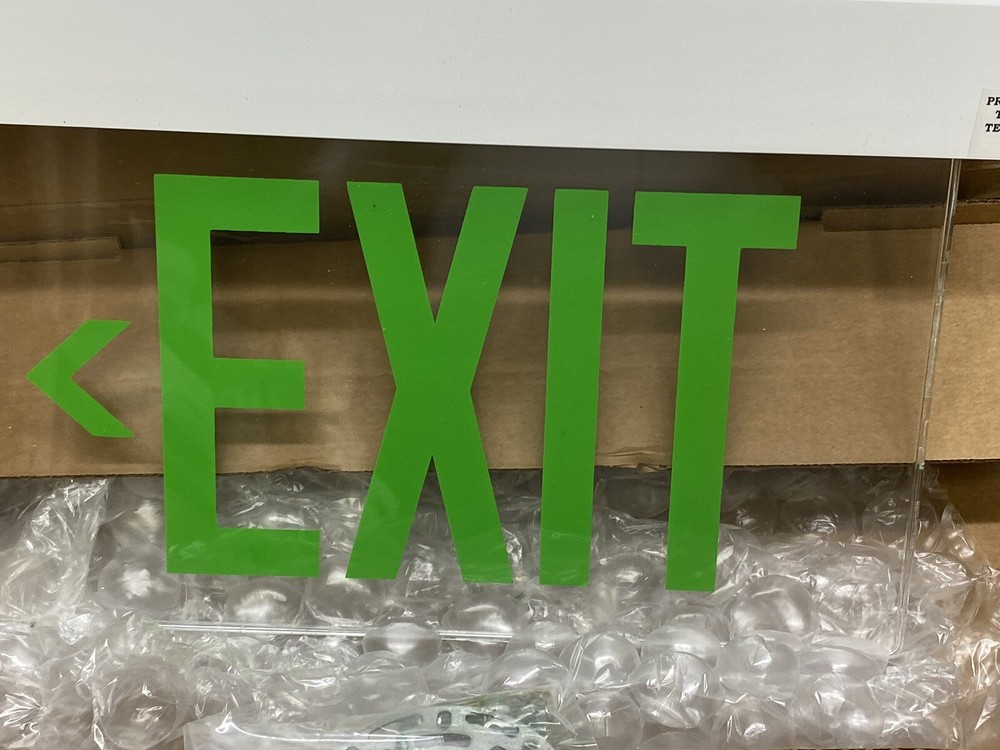 Cooper Lighting Clear Exit Sign White Mount New With Light Defects