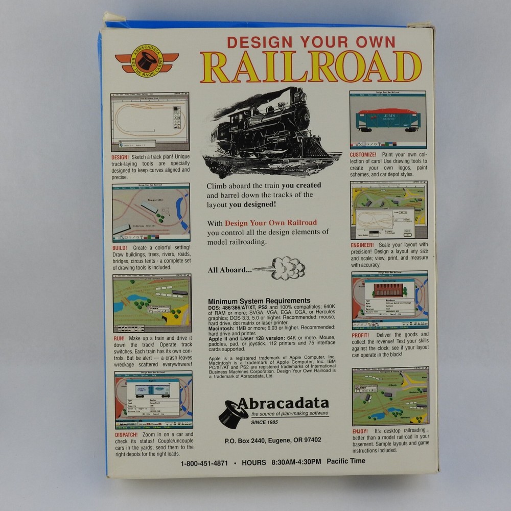 Design Your Own Railroad Train Legacy PC Software by Abracadata Macintosh