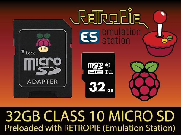 32GB RetroPie 4.8 EmulationStation for Raspberry Pi Class 10 Micro SD