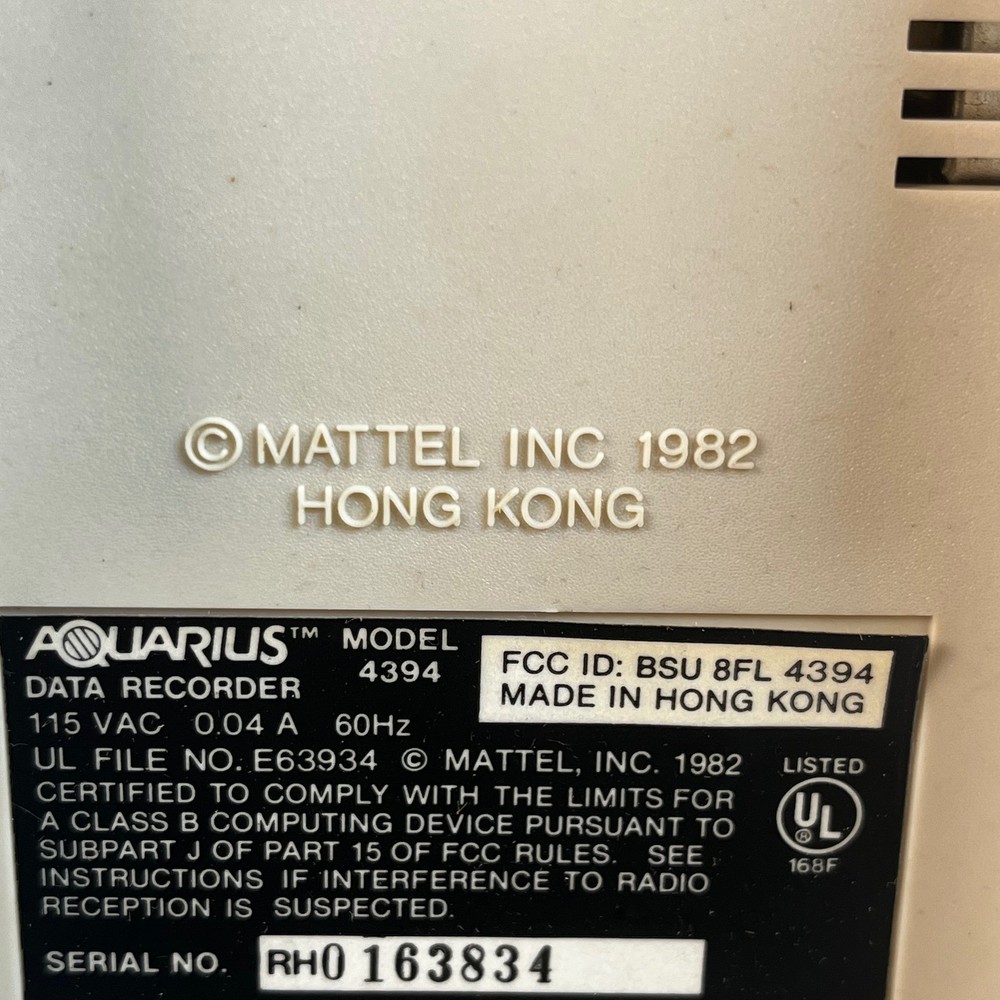 Mattel Electronics Aquarius Data Recorder 4394 Vintage Home Computer System New