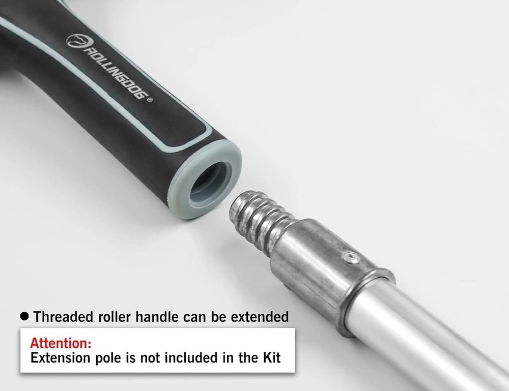 Professional 18" Wide Paint Roller Set - 5pc, Microfiber, Large Tray, Adjusta...