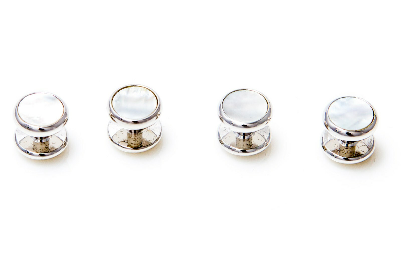 MRCUFF Mother of Pearl 2 Cufflinks and 4 Studs Tuxedo Set Bulk Packed