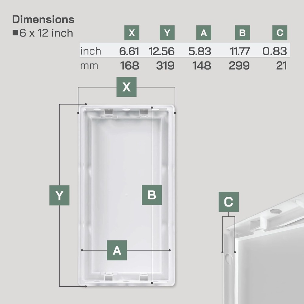 Vent Systems 6x12 Access Panel - Easy Access Doors - ABS Plastic - Access Panel