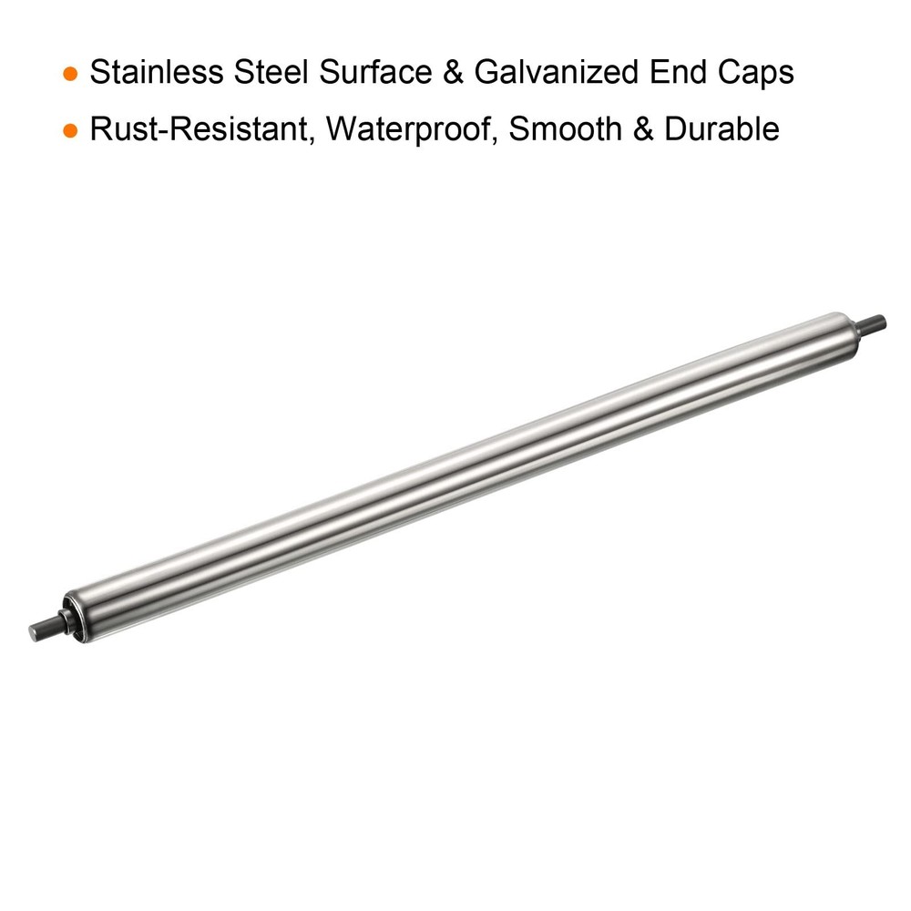 Conveyor Roller 1" Diameter 20" Length, 2 Pack 1"x20", Silver