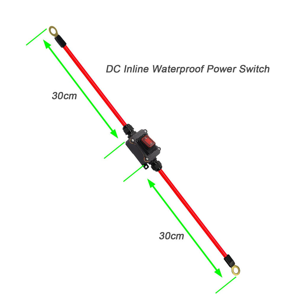 DC12V-24V Inline Switch IP67 Waterproof 25A DPST On/Off for Motorcycle