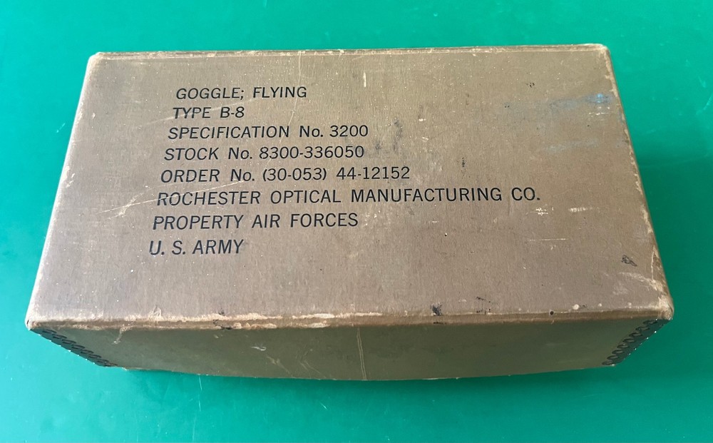 ARMY AIR FORCES TYPE B-8 FLYING GOGGLES W/BOX