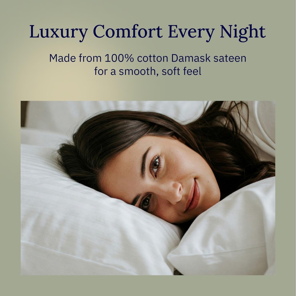 Soft & Silky 500 Thread Count 100% Cotton is Cool & Smooth, 2 White Standard ...