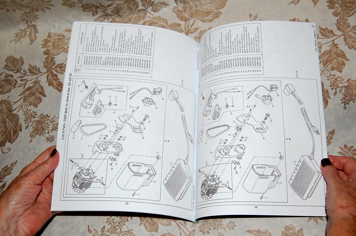 Rare Service Manual for Singer Sewing Machines Motors, Foot Controllers, Lights,