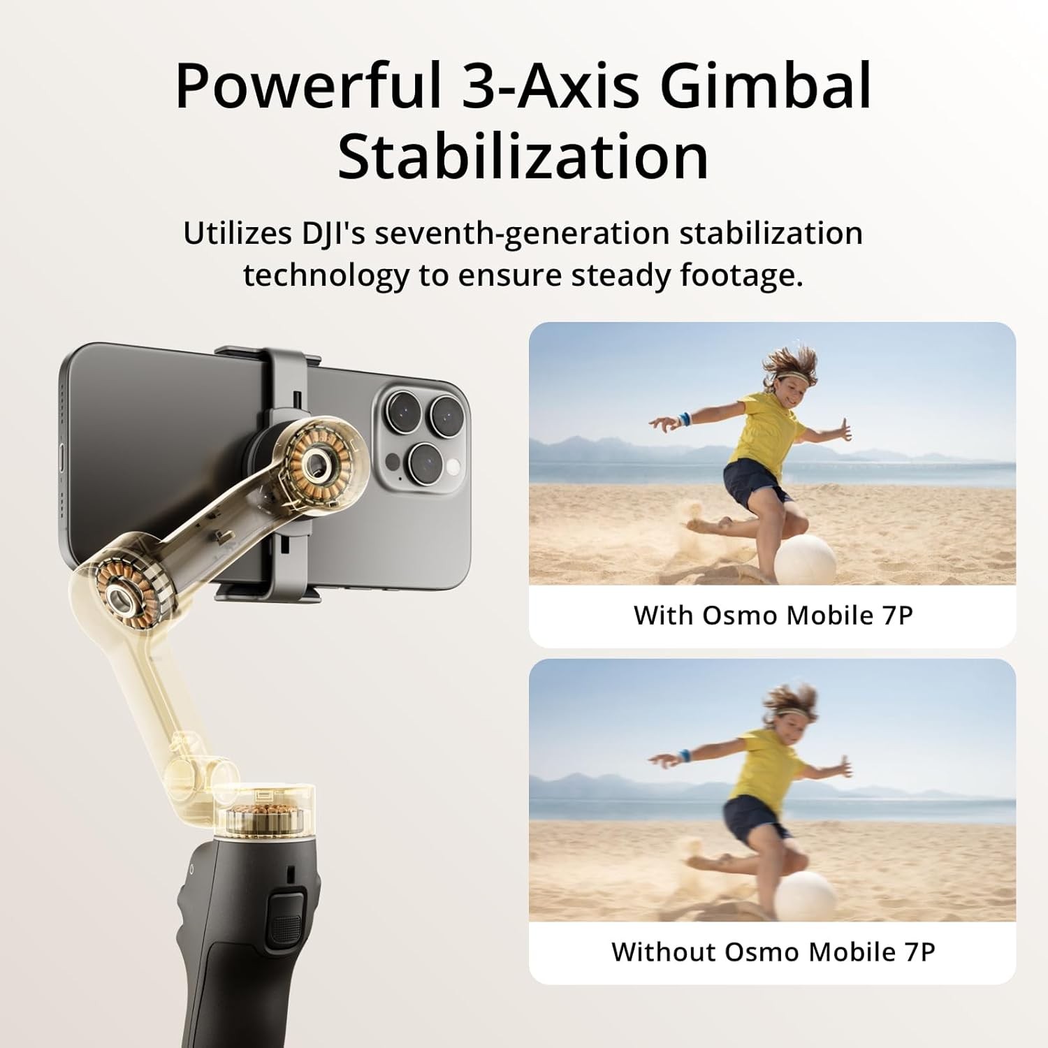 DJI Osmo Mobile 7P Gimbal Stabilizer for iPhone, Android, Native Tracking