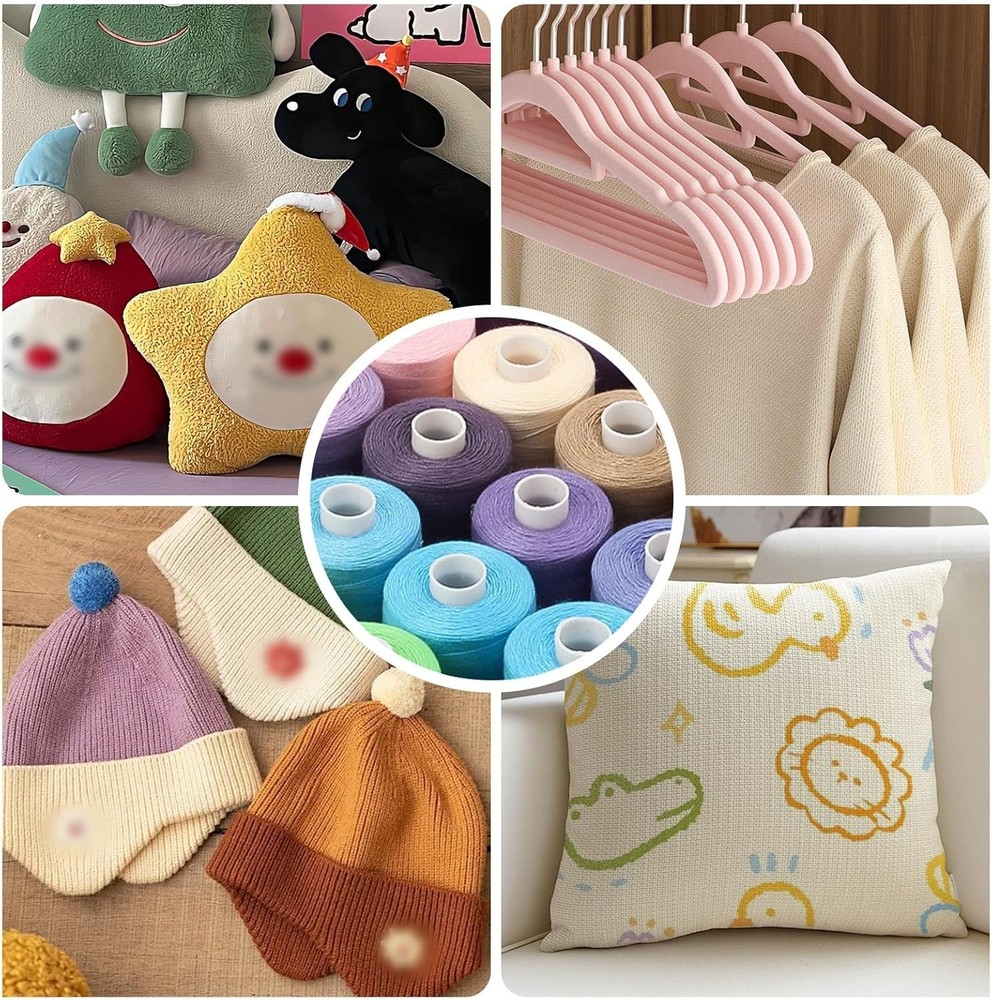 4 Spools All Purpose Sewing Thread 1000 Yards Black White for Creative Projects