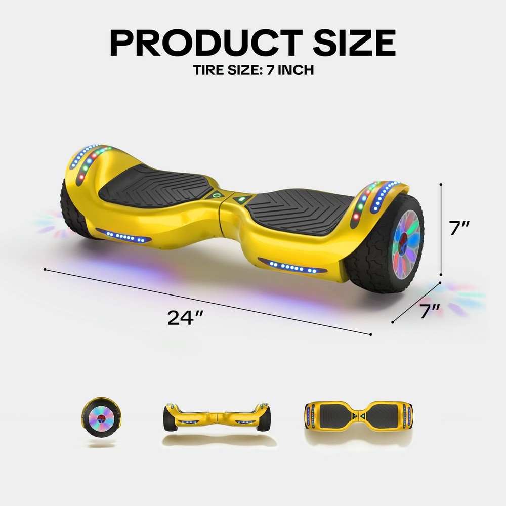 Mosta Electric Hoverboard with Bluetooth Speaker, Chrome Design, Self-Balancing,