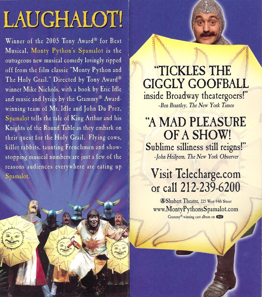 Stephen Collins "SPAMALOT" Drew Lachey (98 Degrees) Monty Python 2008 Flyer