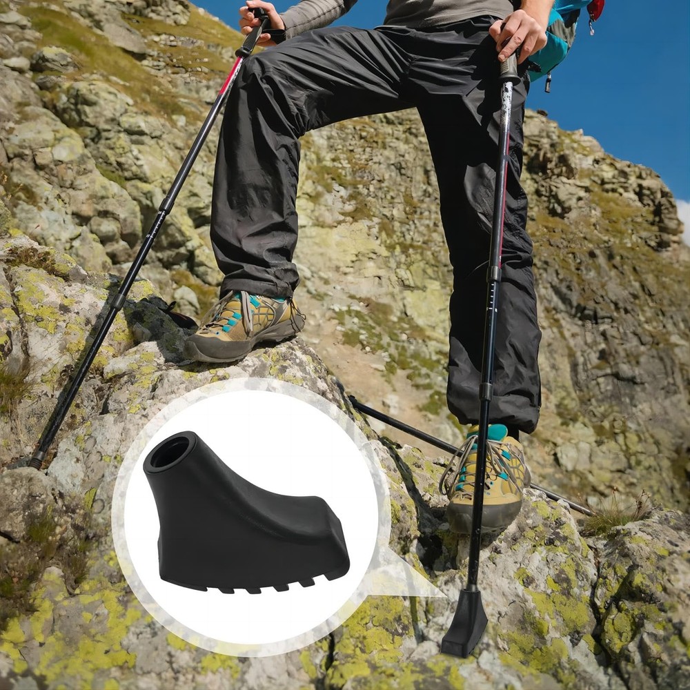 4pcs Rubber Trekking Pole Tips Boot - Walking Stick Tips Accessories, Rubber ...