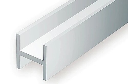 Evergreen .100'' x 14 Polystyrene H-Column Strips (20) - Model Scratch Building
