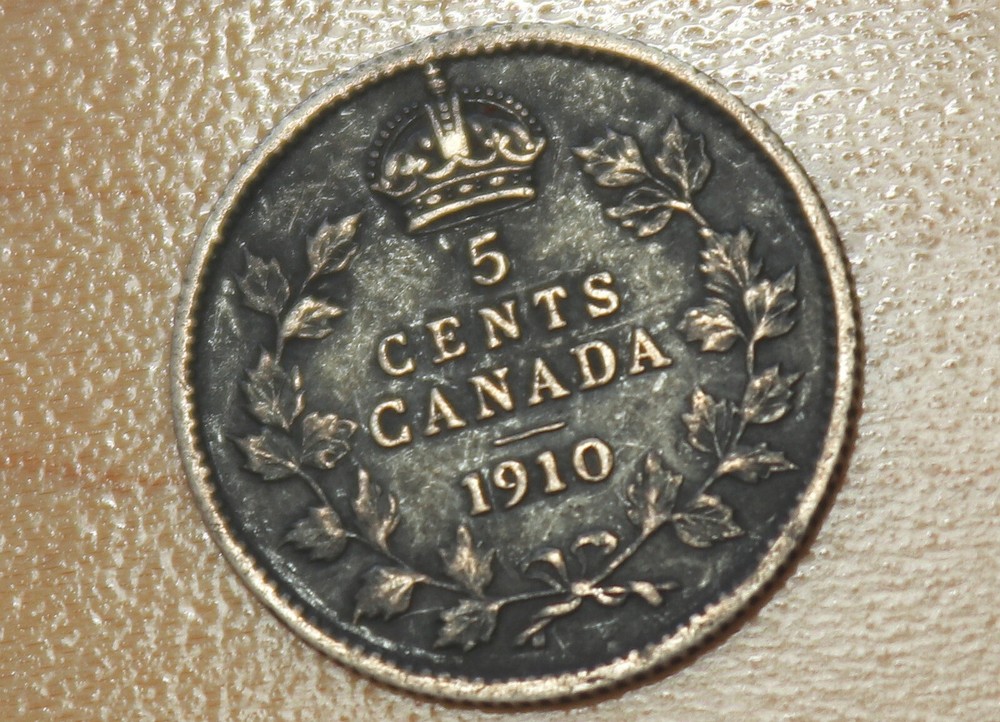 1910 Canada 5 Cents Silver