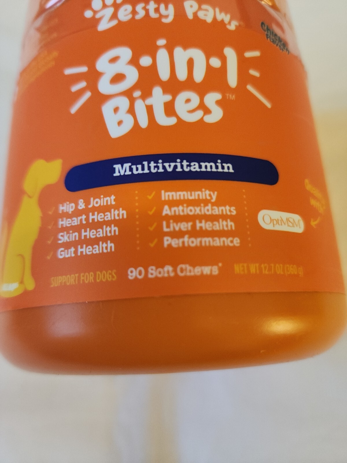 ZESTY Paws 90ct MULTIFUNCTIONAL 8 in 1 Chews for Dogs CHICKEN FLAVOR