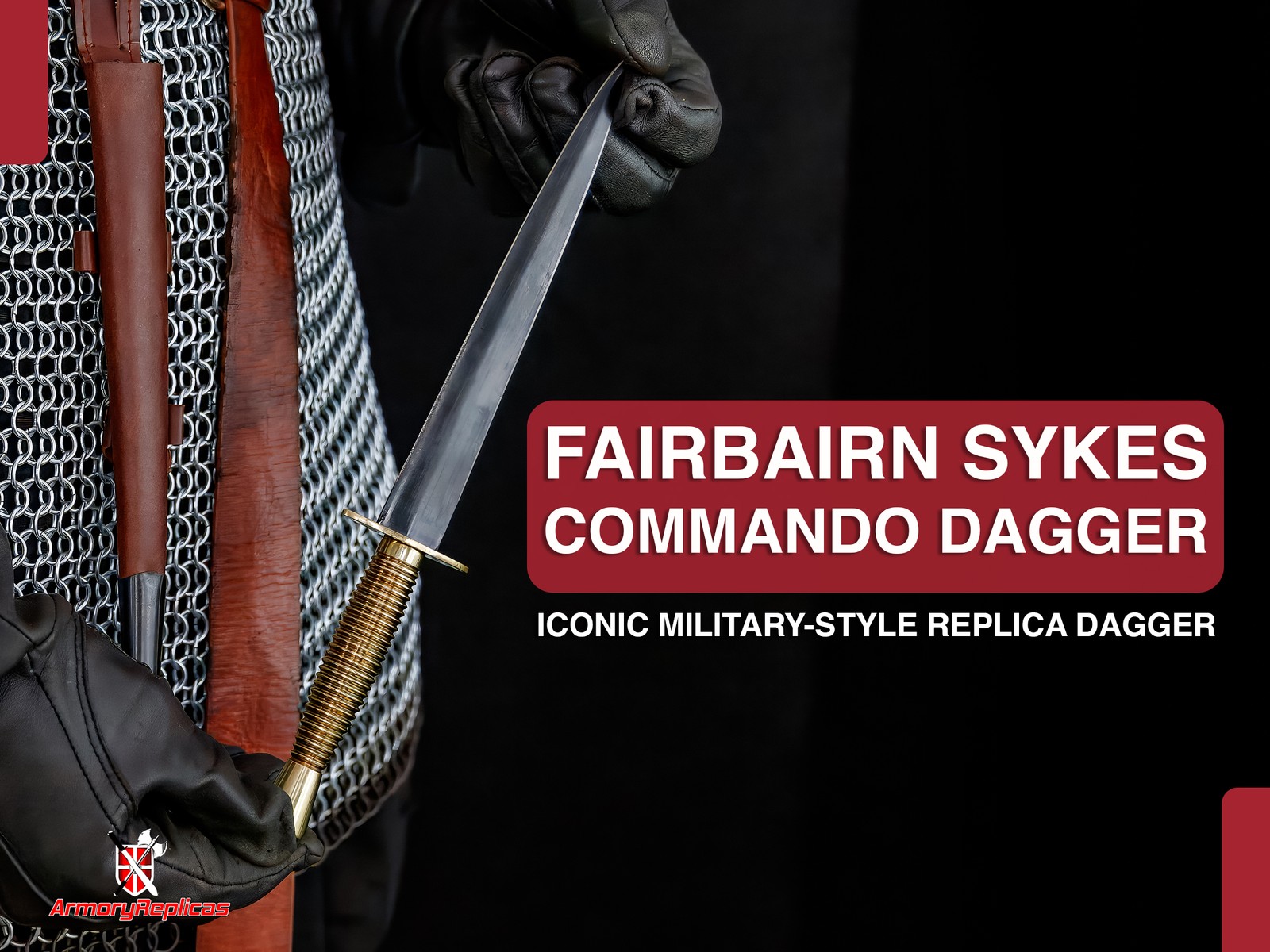 Fairbairn Sykes Commando Dagger 11" | WWII Style EN45 Steel Blade | Brass Handle