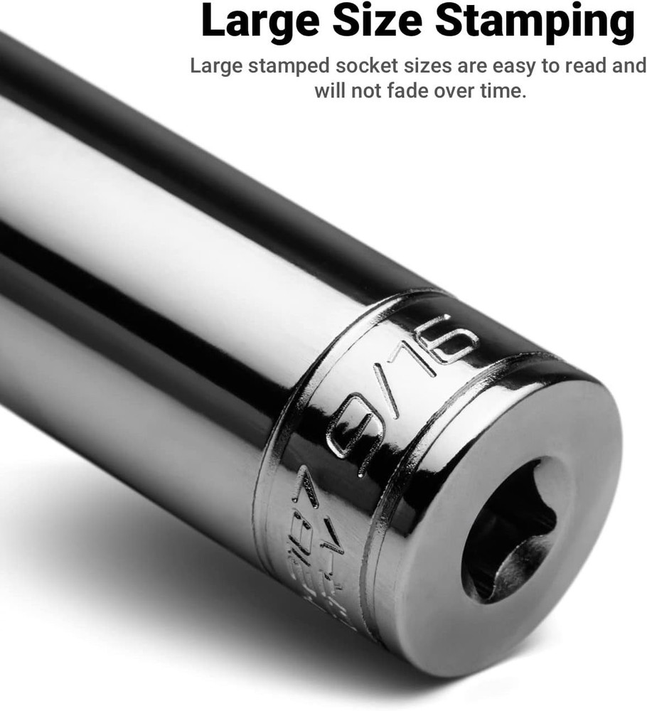 Capri Tools 1/4-Inch Deep Socket, 3/8-Inch Drive, 6-Point, SAE