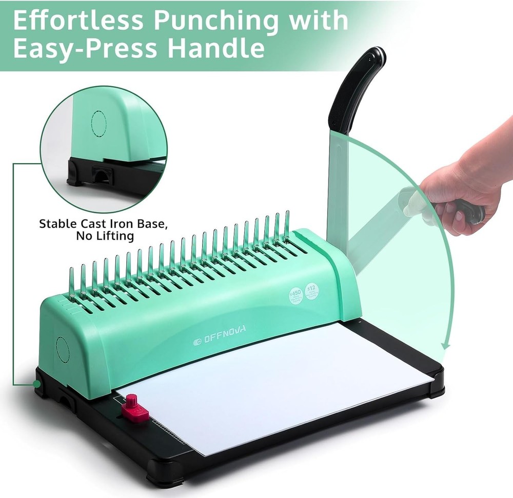 Effortless Binding Machine for 450 Sheets – Easy Punch and Adjustable Margin