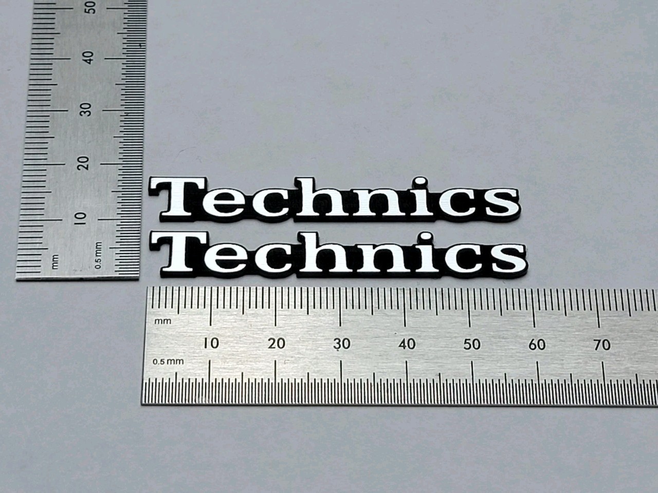 Technics Speaker Badge Logo Emblem Premium Silver Pair With Self Stick Adhesive