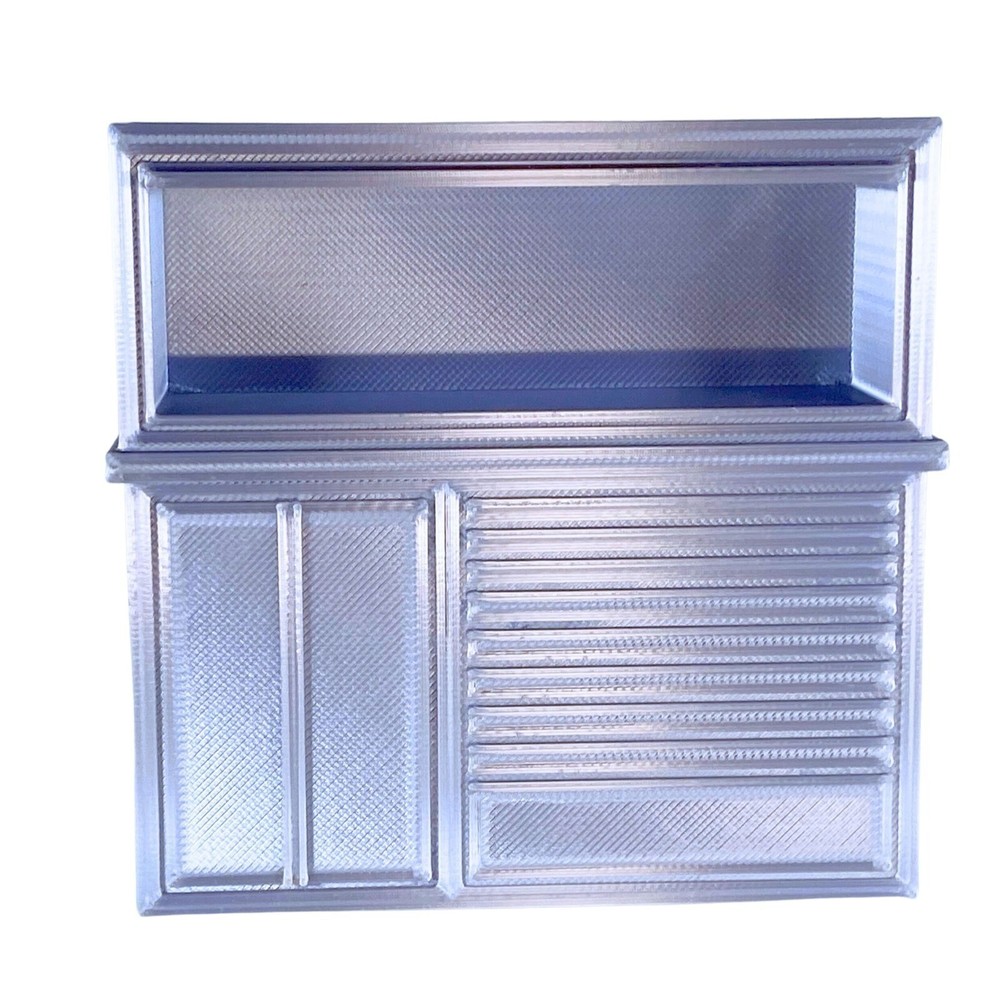 1/18 Garage Open Front Workstation Toolbox Scale Diorama Accessory (Silver)