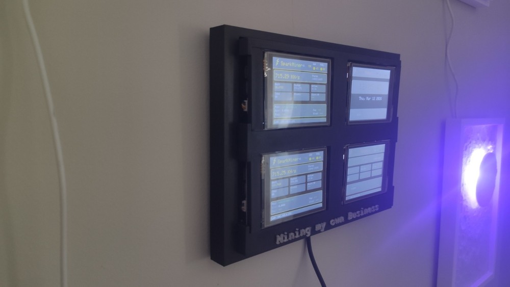 Spark - Nerd Miner Crypto Mining Rig - 4 x 720 kh/s Wall Mountable - Mining Rig