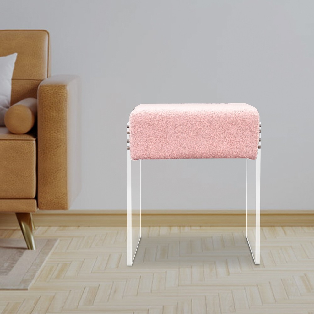 Makeup Stool Modern Minimalist Multi-functional Vanity Acrylic Chair w/ Cushion