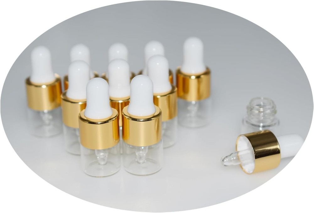 Small Dropper Bottle, 10pcs 1ml Mini Sample Bottles 1ml, Clear