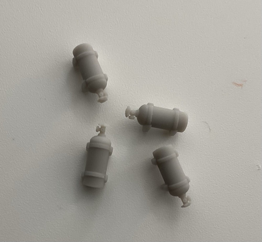 1:64 Scale Nitrous Bottle 4-Pack - Hot Wheels Matchbox Drag Racing Accessory