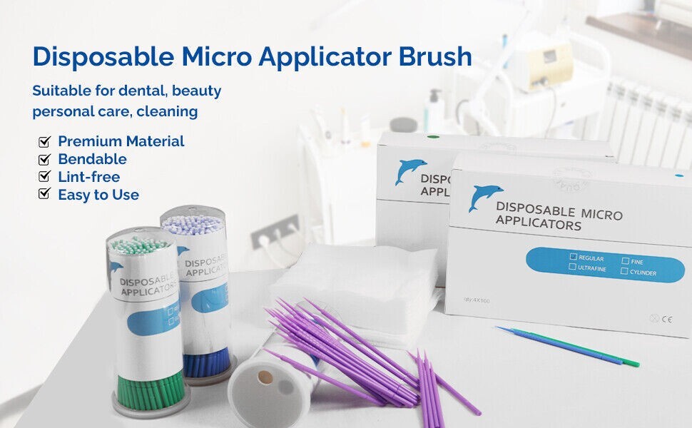2000/5Boxes Dental Microbrush Micro Brush Applicator Tips Regular/Fine/Ultrafine
