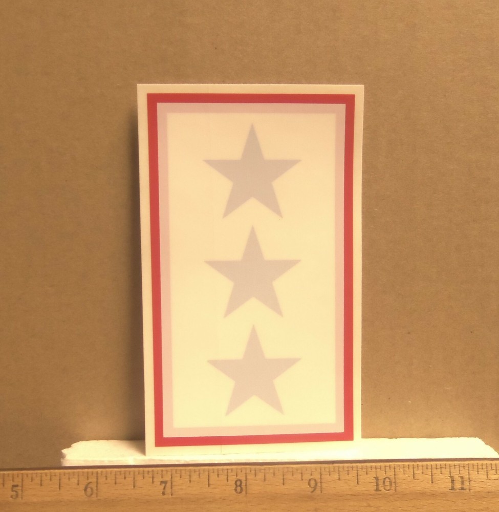 Three Blue Star Service Window Sticker