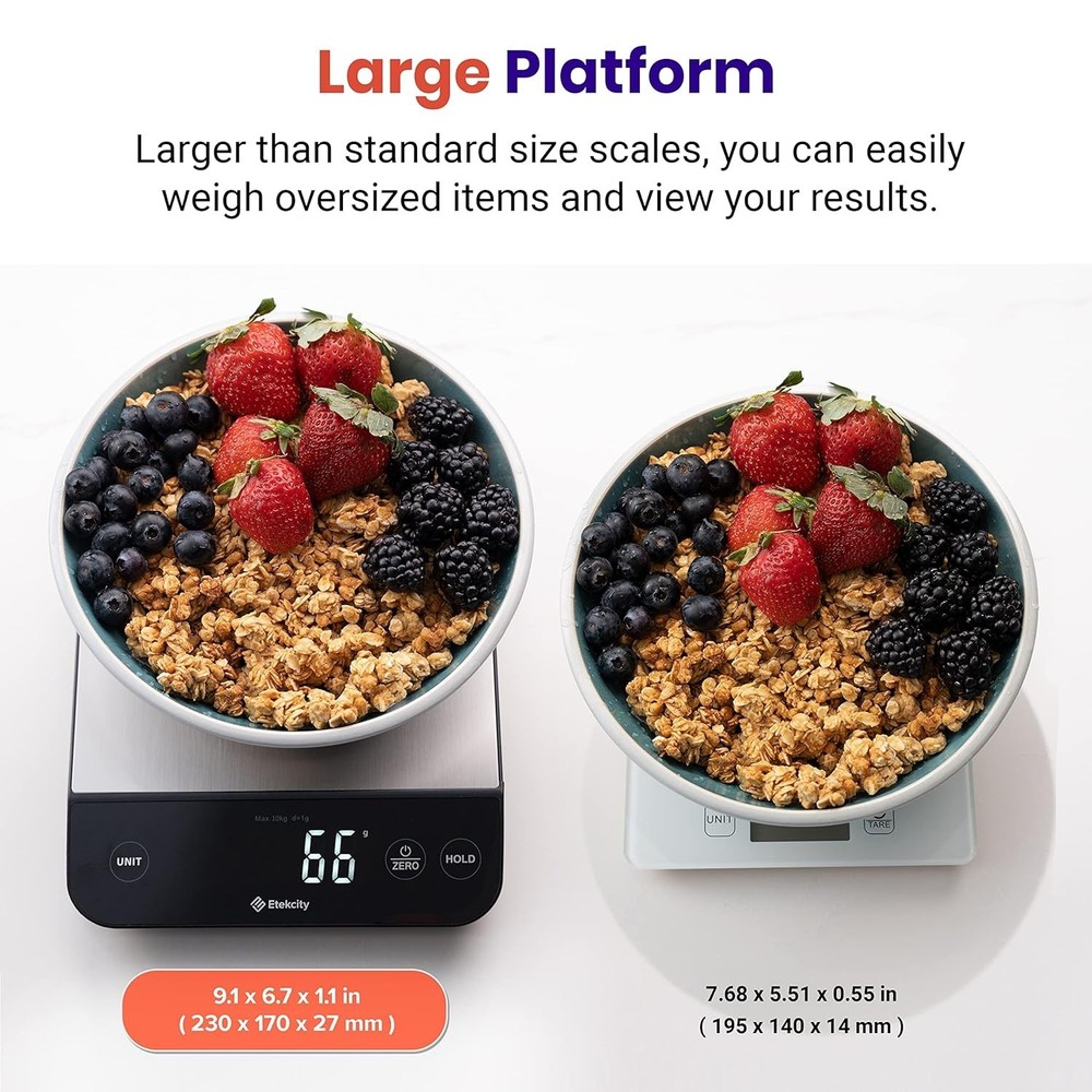 22lb Digital Kitchen Scale, Waterproof, Rechargeable