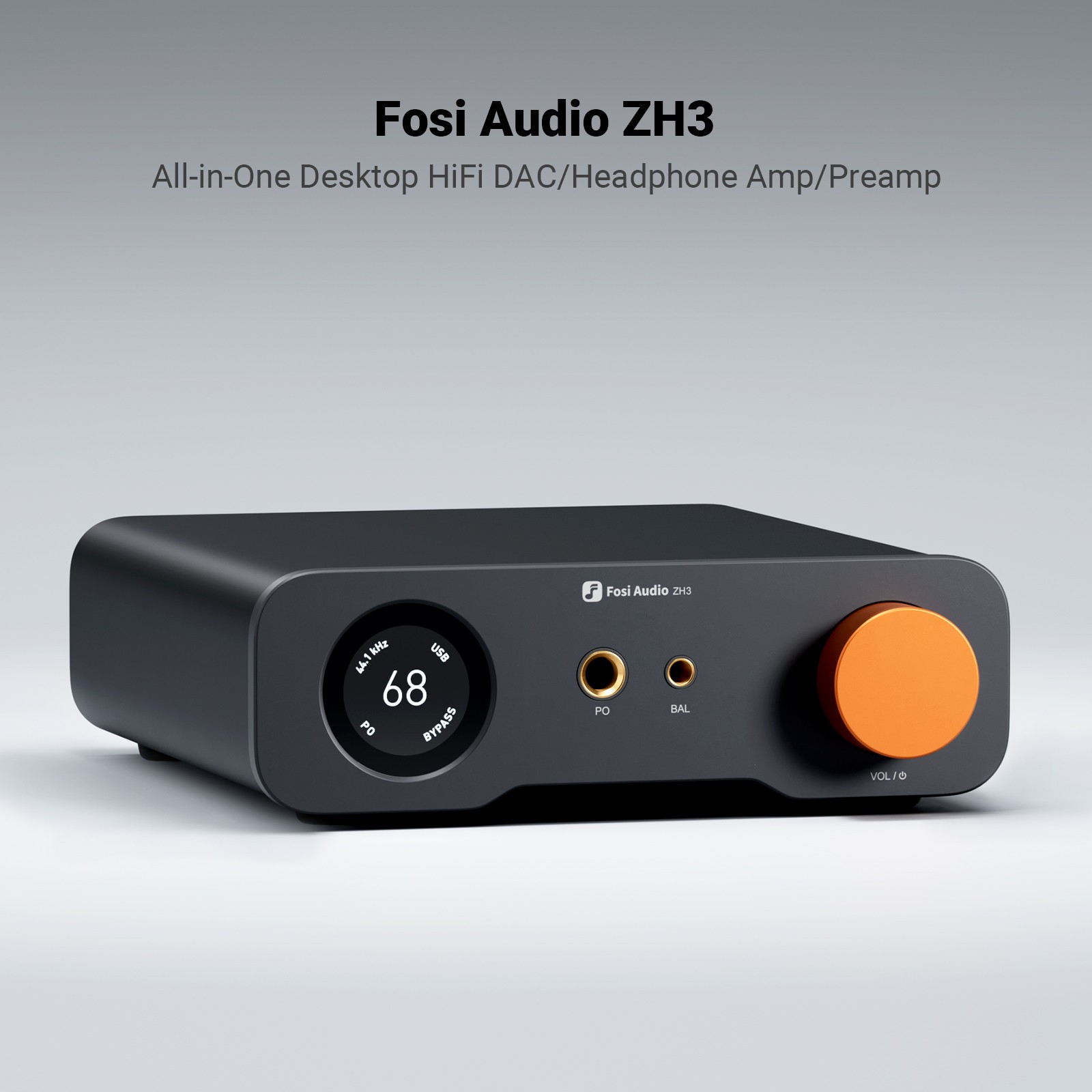 Fosi Audio ZH3 DAC Headphone Amp, 4-in 4-out Fully Balanced Preamp, Refurbished