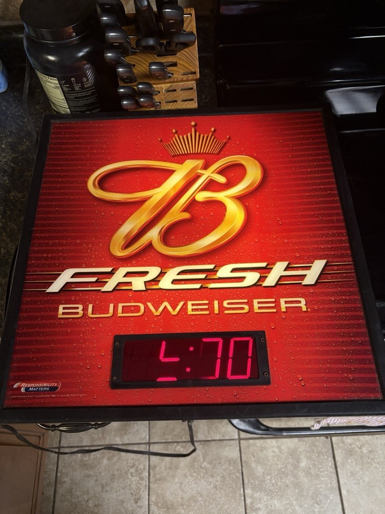 Budweiser Fresh Clock And Light