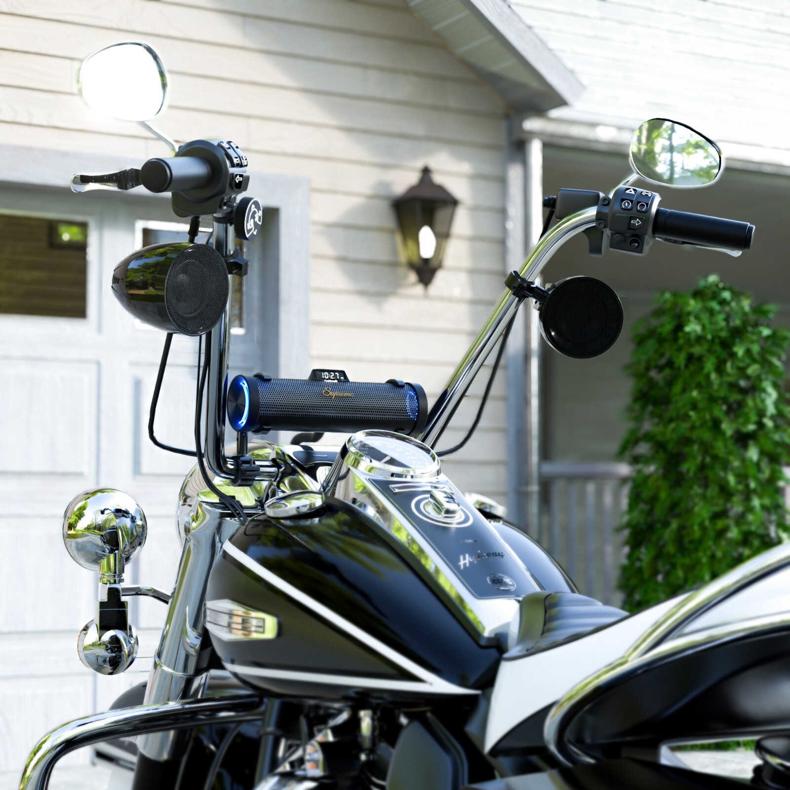 Waterproof Bluetooth Motorcycle Stereo 8 Speaker Soundbar Audio Radio MP3 System