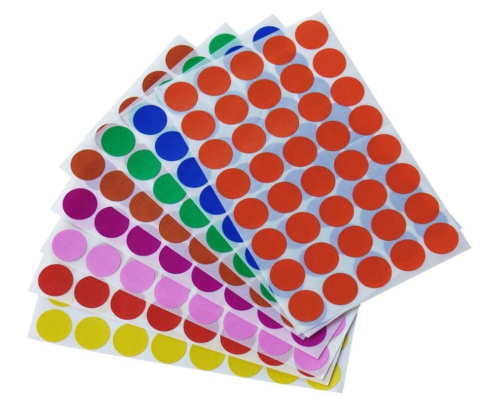 Round Sticker Dots 3/4" 19mm Colored Coding Labels Circle Map Marking 1280 Pack