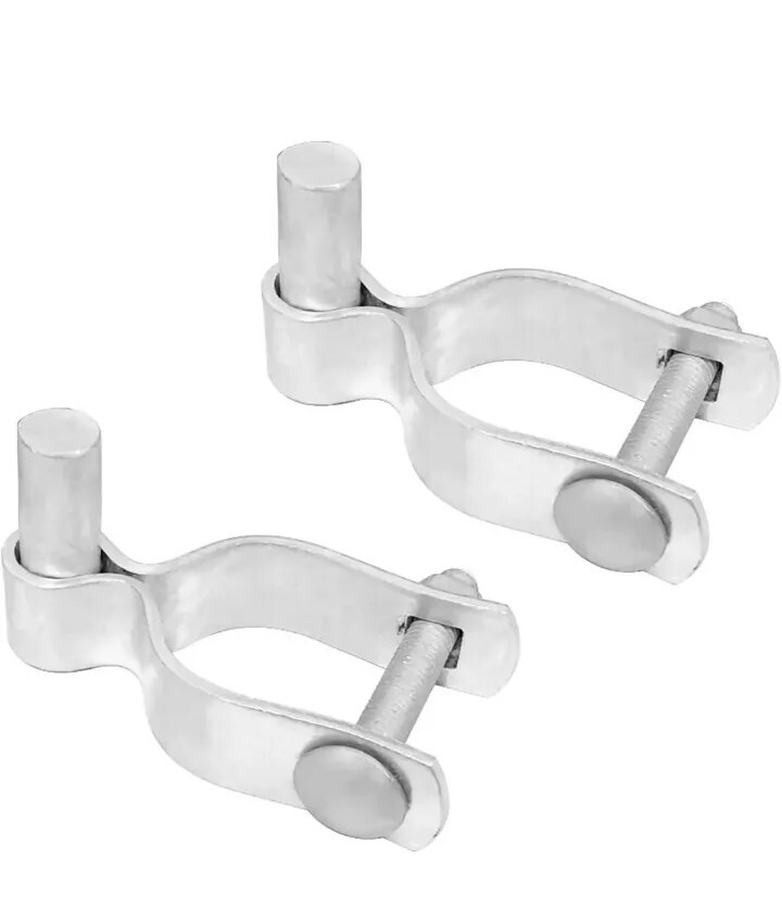 2 Pack Chain Link Fence Gate Post Hinge - Galvanized, Nut/Bolt (1-5/8 Inch)