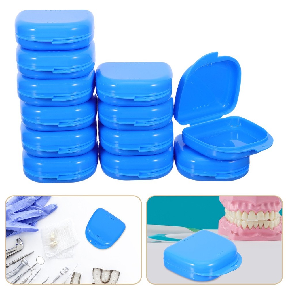 12 Pcs Teeth Cleaning Accessory Braces Storage Container Denture Holders for