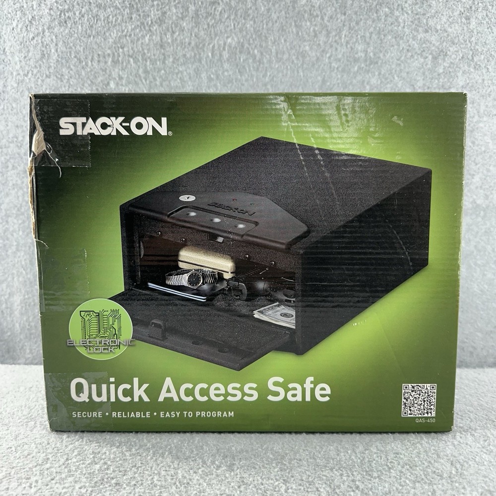 STACK-ON Quick Access Safe With Electronic Lock Gun Pistol 12x10x5 QAS-450