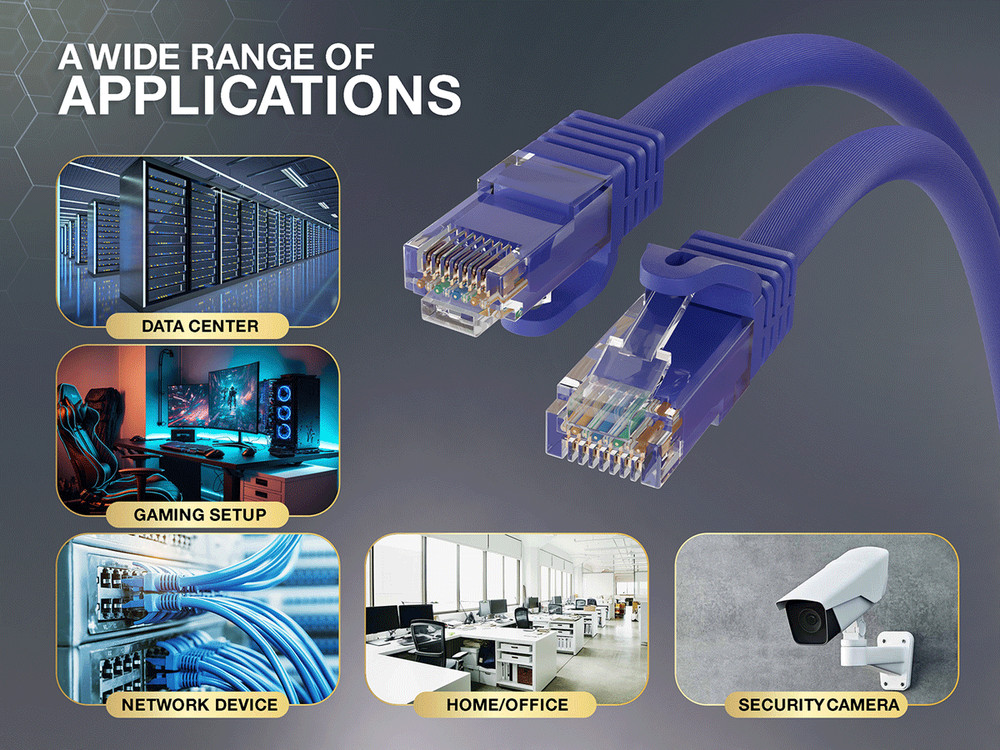 10ft Cat6a UTP 10G Ethernet Network Patch Cable Snagless 24AWG Bare Copper, P...