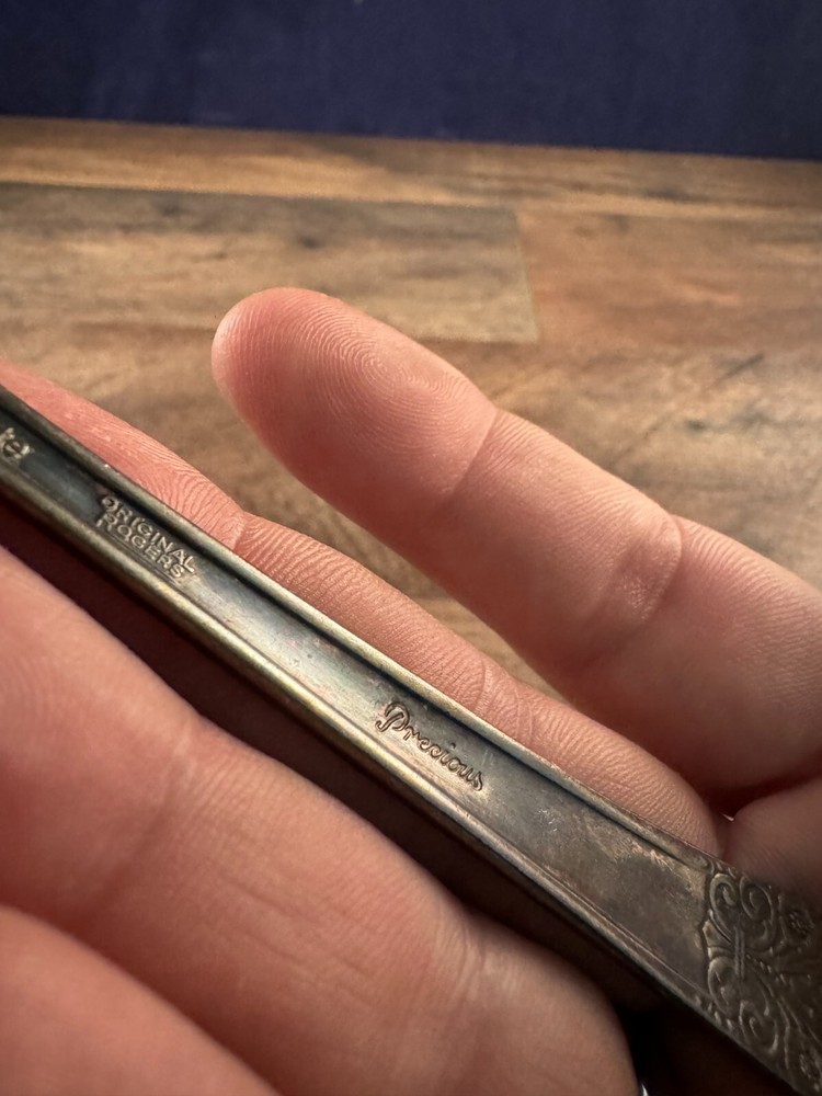 Rogers DeLuxe Plate Silverplated Soup Spoon Precious Pattern