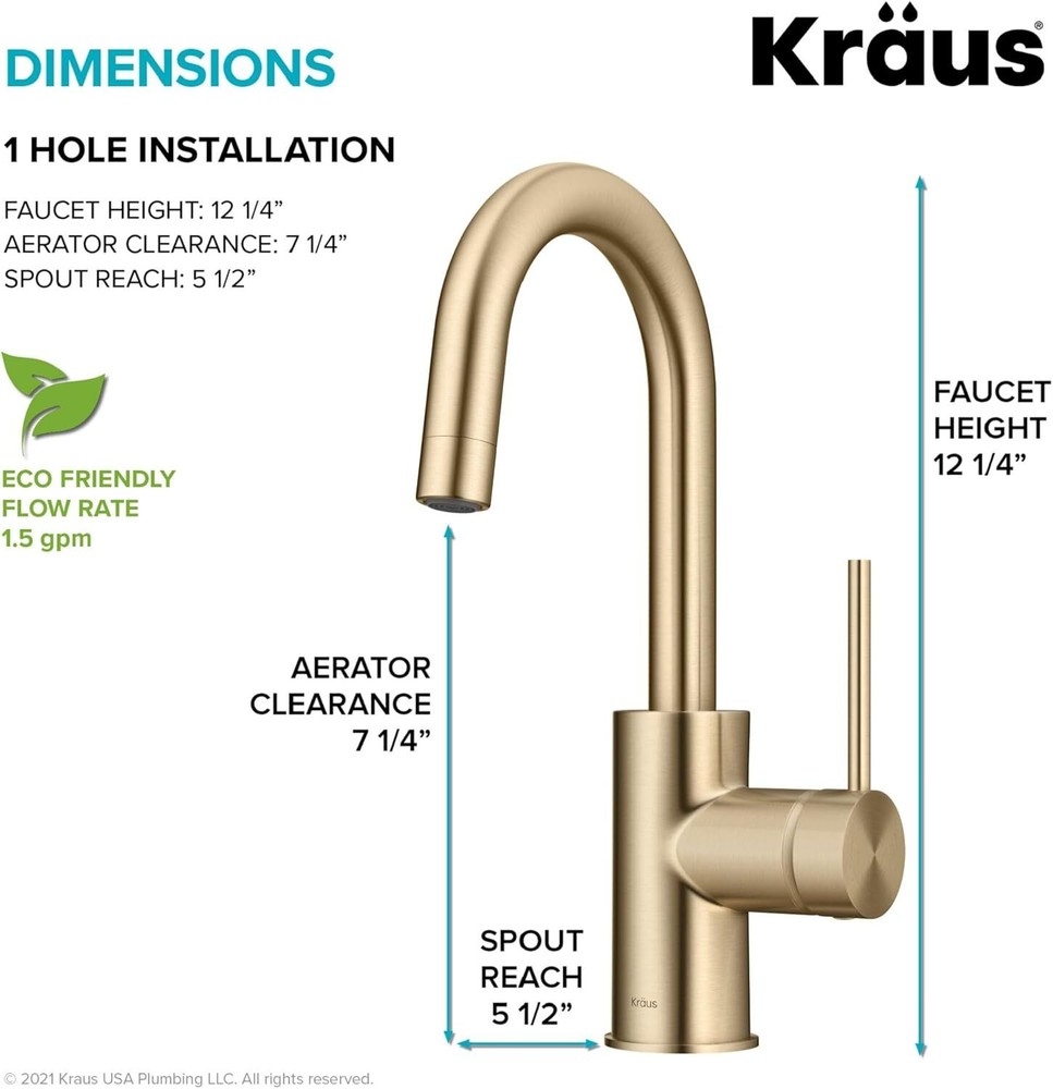 Oletto Single Handle Kitchen Bar Faucet QuickDockTop Mount Installation Assembly